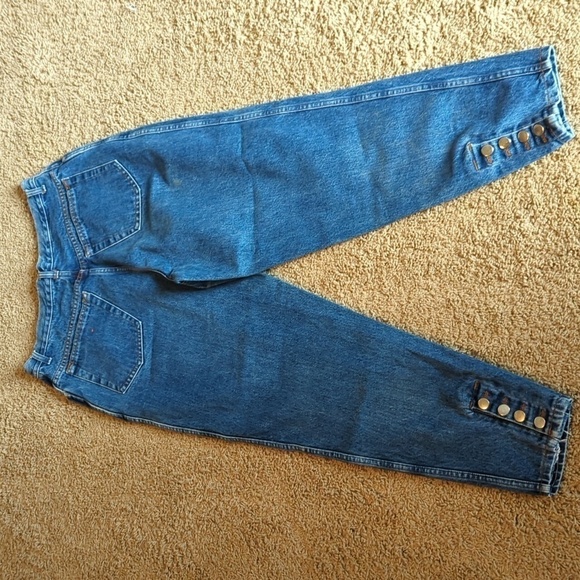 Vtg Gitano Jeans Ankle Snap Tapered cotton details high waist denim W31 W28 - Picture 4 of 9